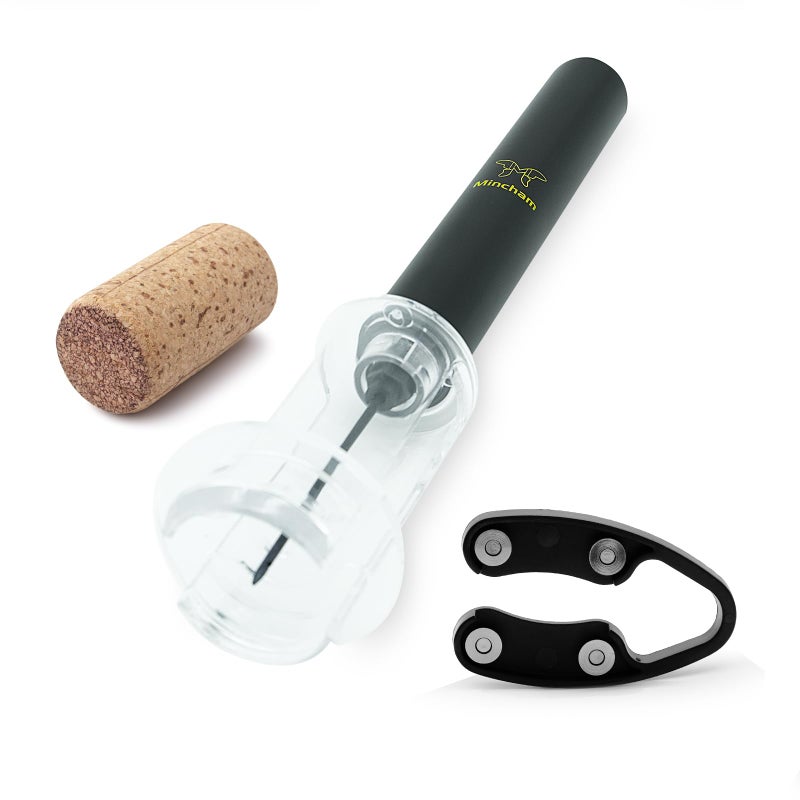 Mincham Wine Opener, Air Pressure Pump Corkscrew Wine Bottle Opener with Foil Cutter, Gifts to Wine Lovers - Image 1